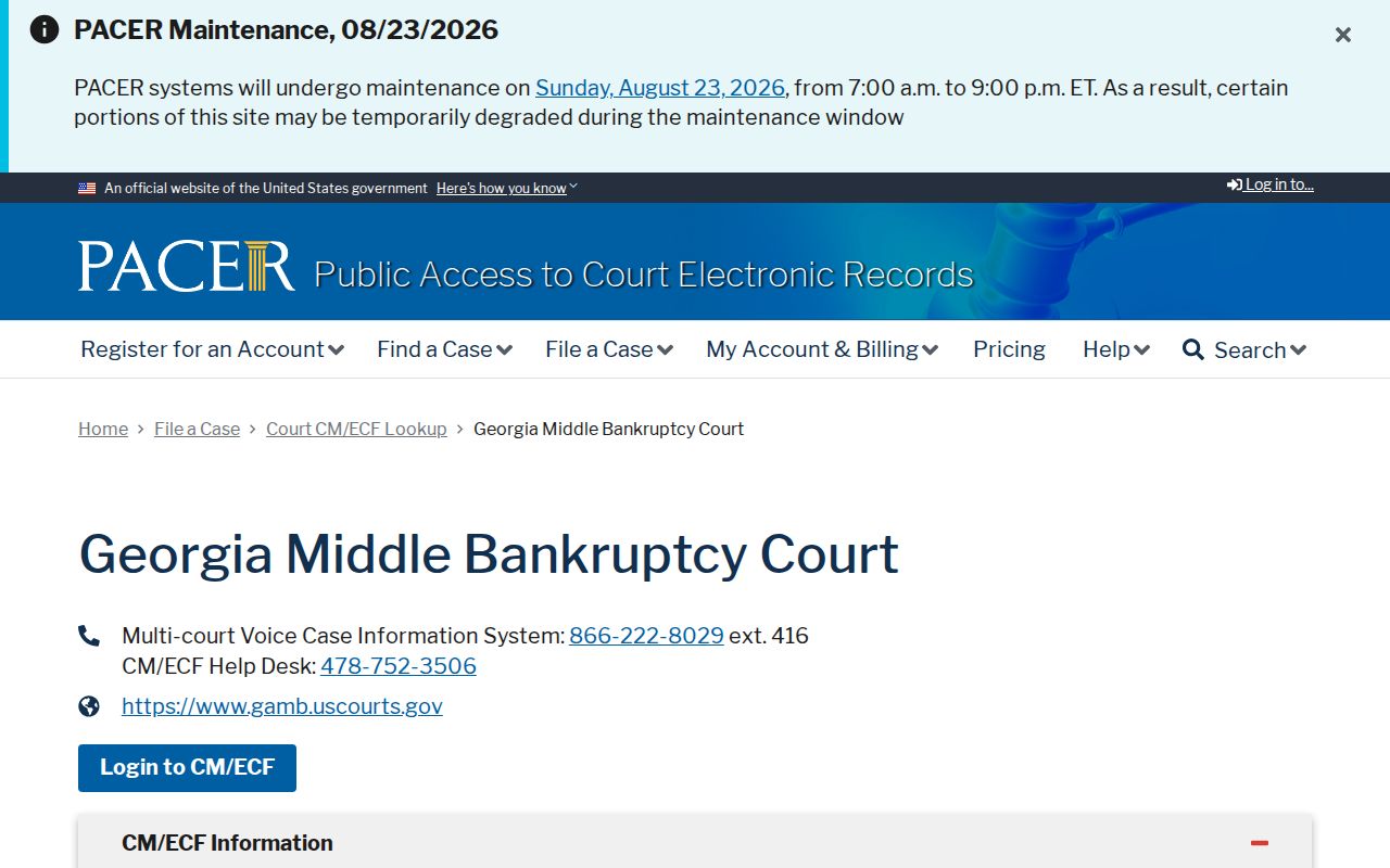 Baldwin County case lookup Middle District bankruptcy court