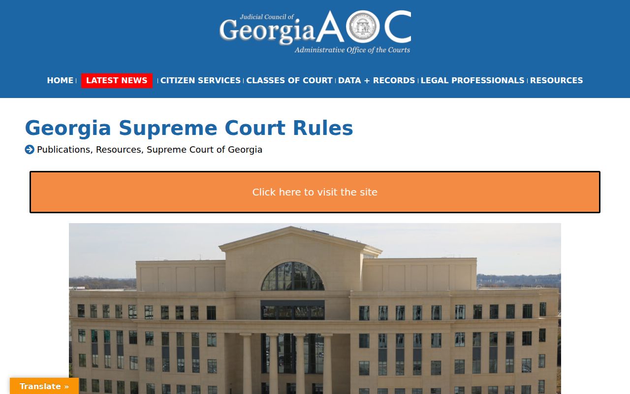 Baldwin County civil docket Georgia Supreme Court rules hub