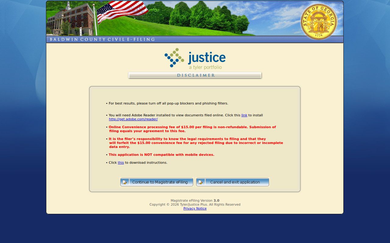 Baldwin County civil docket Magistrate search endpoint